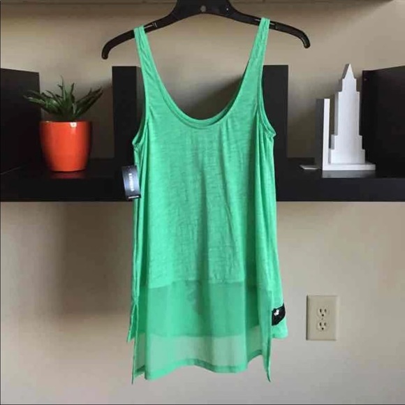 Express palm tree green black tank xs NWT - Picture 3 of 3